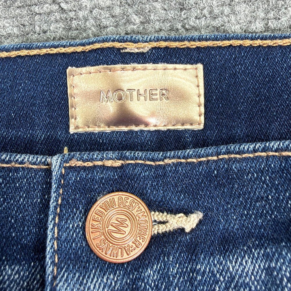 MOTHER Jeans Women's 29 (Fits 28x27) Blue Home Movies The Hustler Ankle Fray USA - Picture 2 of 15